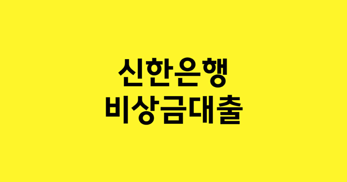 신한은행 쏠편한 비상금대출