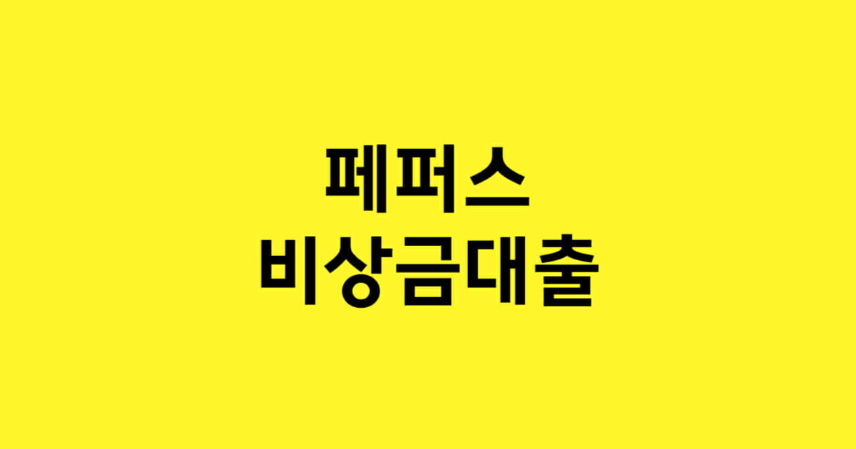 페퍼스 비상금대출