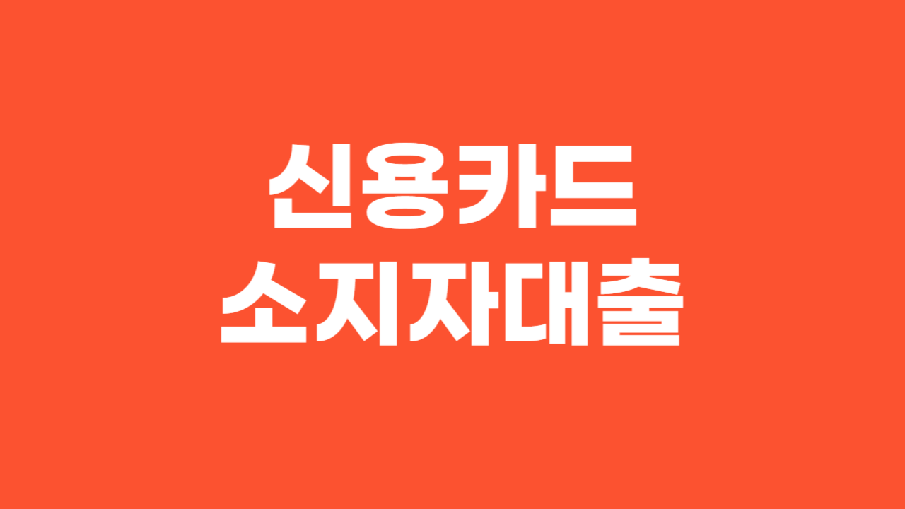 신용카드소지자대출