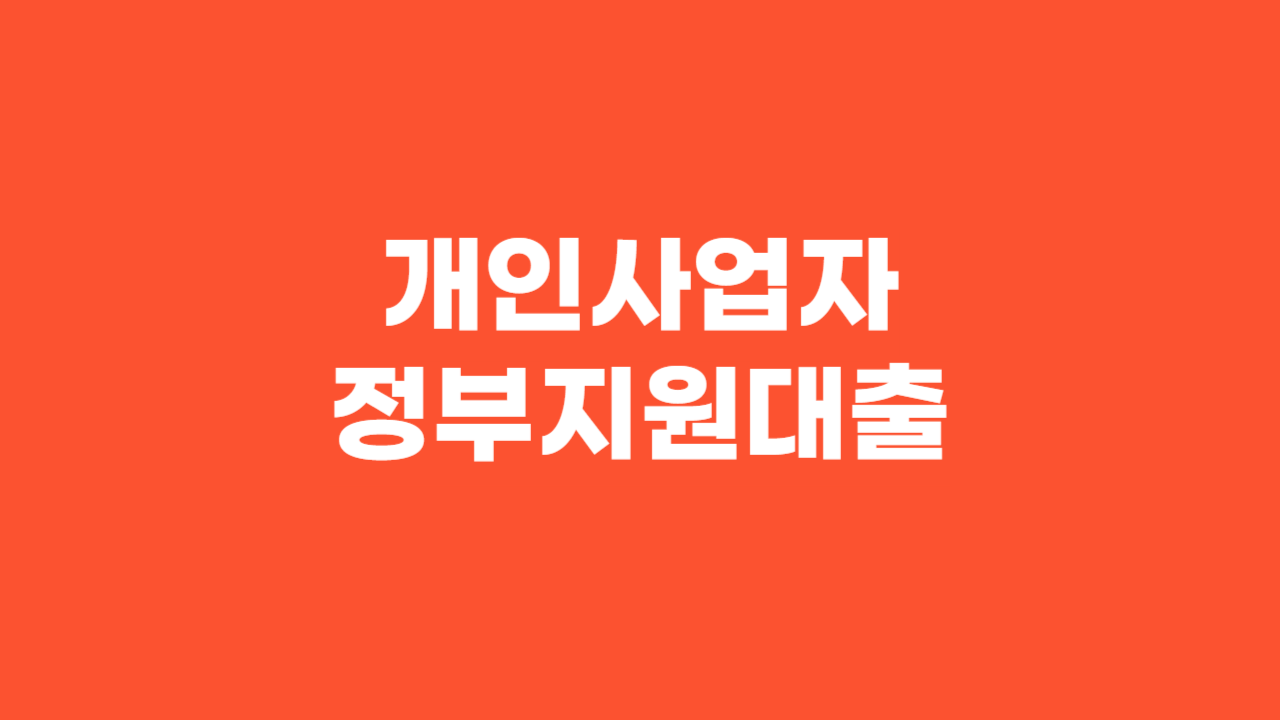 개인사업자 정부지원대출_Thumbnail