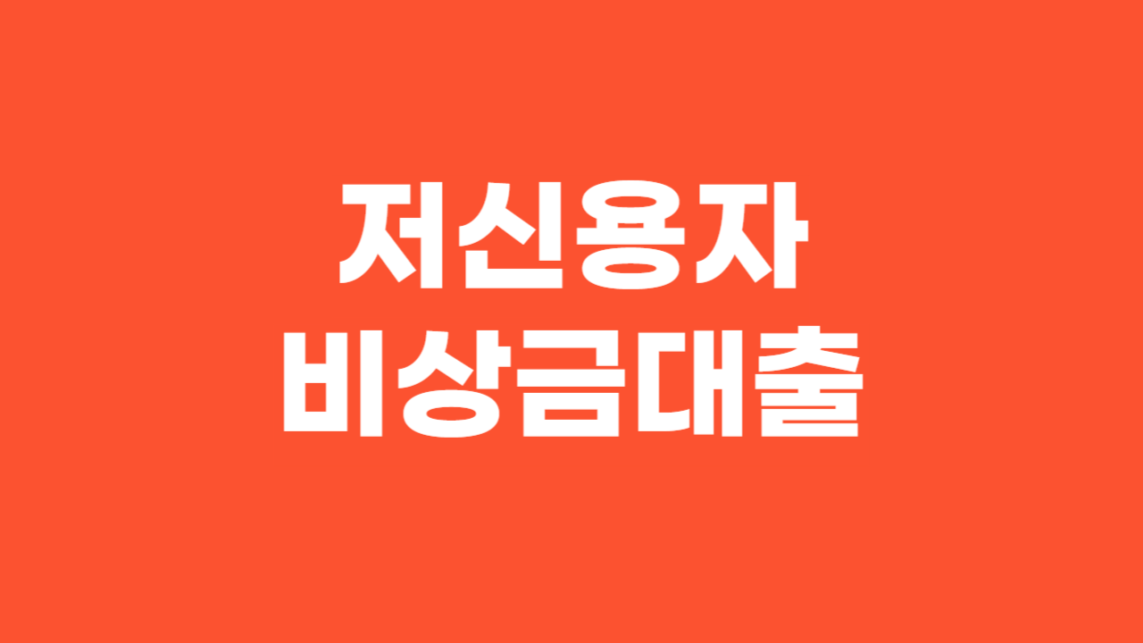 저신용자 비상금대출